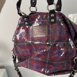 Coach Red and Purple Sequin Shoulder Bag